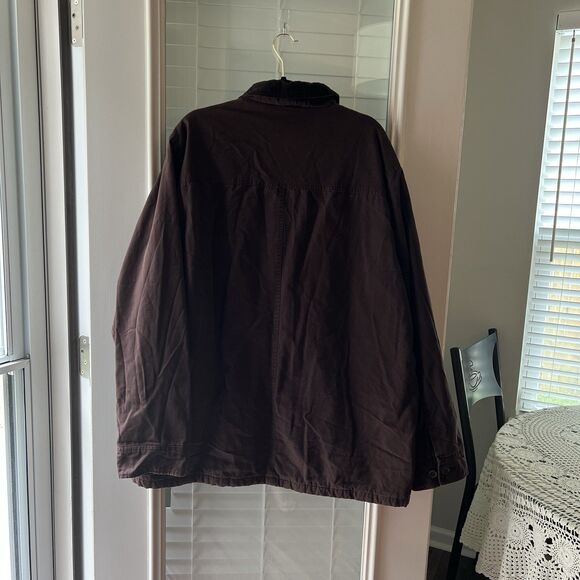 Lands’ End Men’s Barn Jacket XXL Tall Chore Corduroy Collar Flannel Lined - Picture 2 of 4